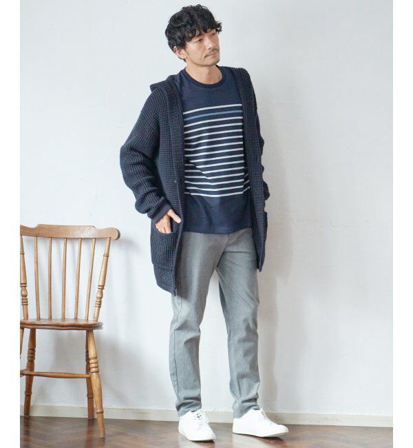 ikka「ダブルジャカードボーダーロンT」|Tシャツ・カットソー|