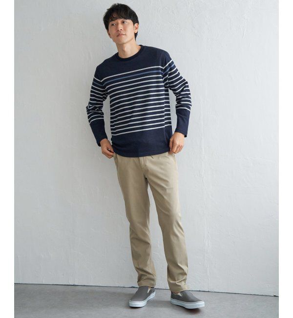 ikka「ダブルジャカードボーダーロンT」|Tシャツ・カットソー|