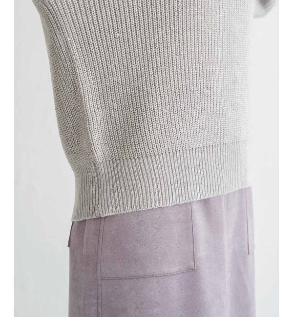 ikka「ラメスパンコールニットプルオーバー」|プルオーバー|