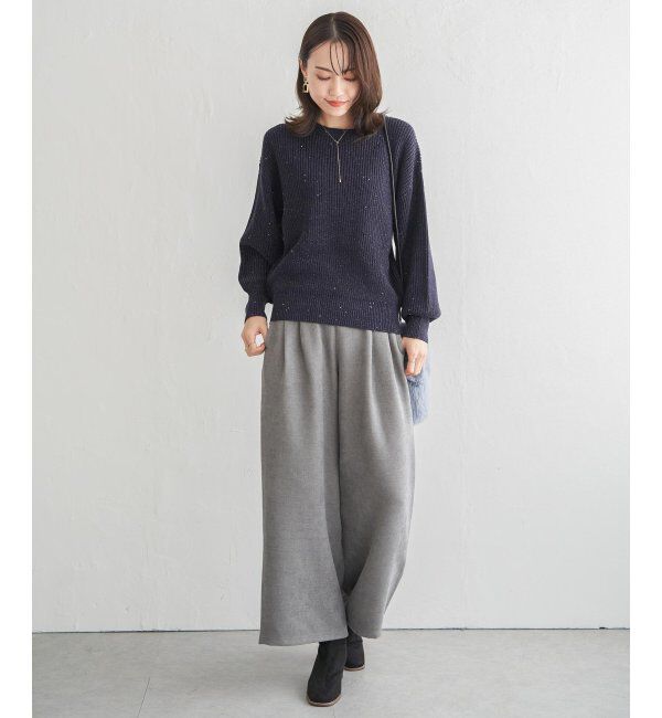 ikka「ラメスパンコールニットプルオーバー」|プルオーバー|