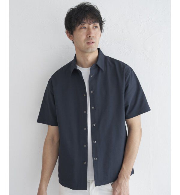 ikka「イージーケアハンソデシャウター」|ブルゾン・スタジャン|ネイビーブルー