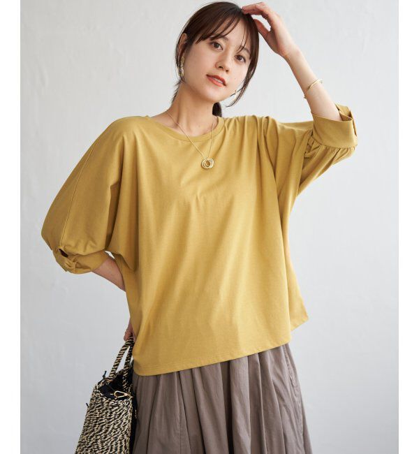 ikka「冷感ツイストドルマンプルオーバー」|プルオーバー|マスタード