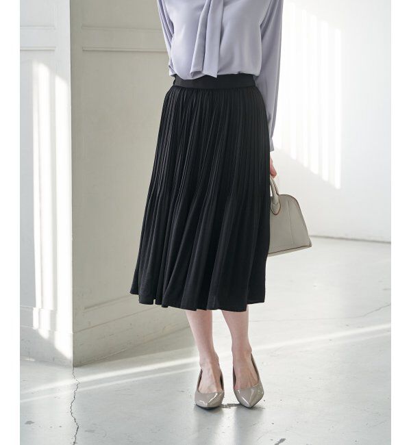 IKKA LOUNGE「サテンプリーツスカート」|スカート|