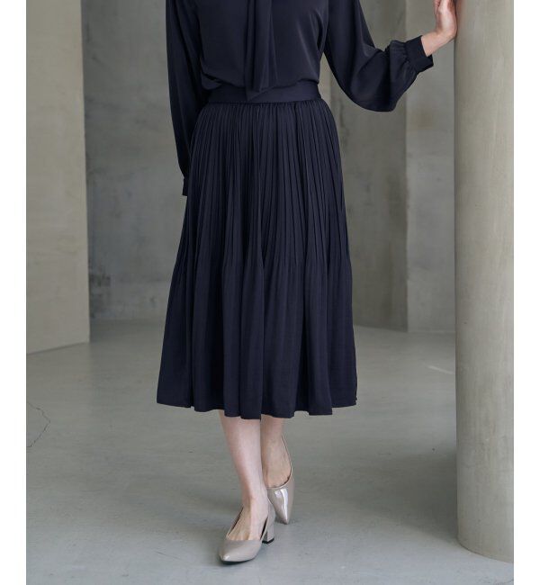 IKKA LOUNGE「サテンプリーツスカート」|スカート|