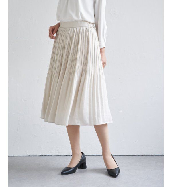 IKKA LOUNGE「サテンプリーツスカート」|スカート|