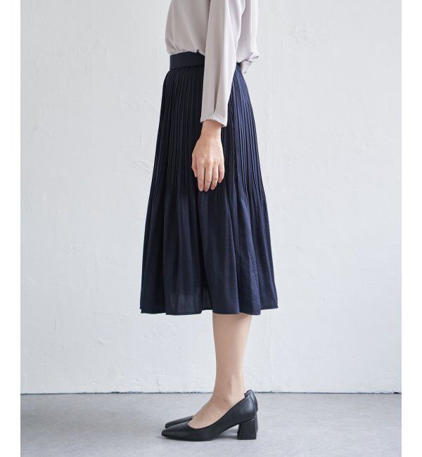 IKKA LOUNGE「サテンプリーツスカート」|スカート|