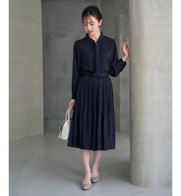 IKKA LOUNGE「サテンプリーツスカート」|スカート|