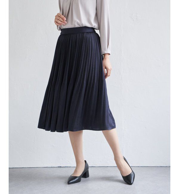 IKKA LOUNGE「サテンプリーツスカート」|スカート|