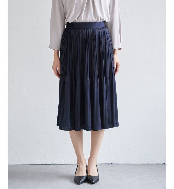 IKKA LOUNGE「サテンプリーツスカート」|スカート|