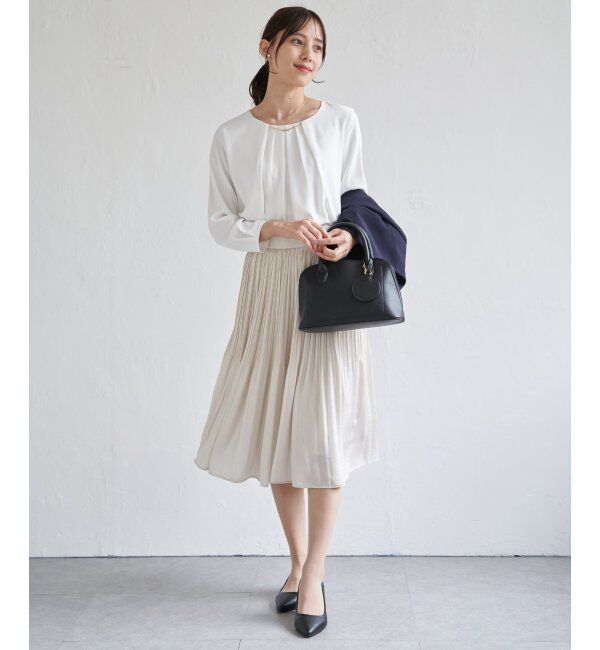 IKKA LOUNGE「サテンプリーツスカート」|スカート|