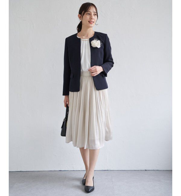 IKKA LOUNGE「サテンプリーツスカート」|スカート|