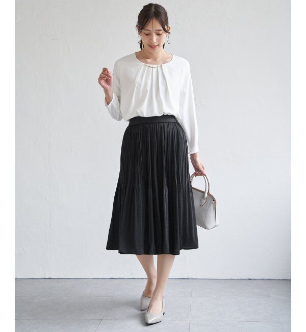 IKKA LOUNGE「サテンプリーツスカート」|スカート|