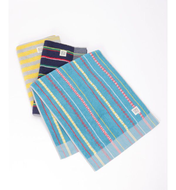 Lbc with Life「ストライプホリック フェイスタオル」|タオル|ターコイズ