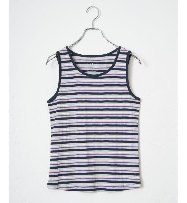 Lbc with Life「USコットン ランダムテレコタンクトップ」|キャミソール|ネイビーブルー