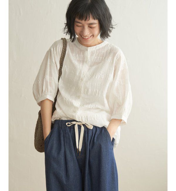 Lbc with Life「3WAYシャドーチェックブラウス」|シャツ・ブラウス|ホワイト