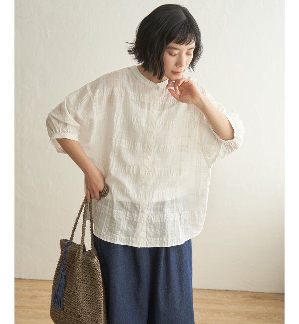 Lbc with Life「3WAYシャドーチェックブラウス」|シャツ・ブラウス|