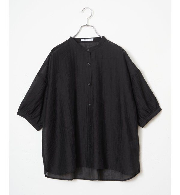 Lbc with Life「楊柳バックシャーリングブラウス」|シャツ・ブラウス|ブラック