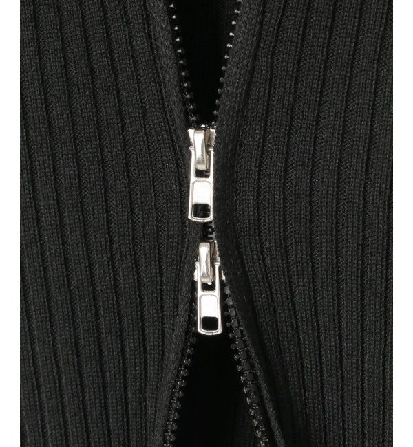 VENCE share style「ダブルジップショートリブニット」|ニット・セーター|