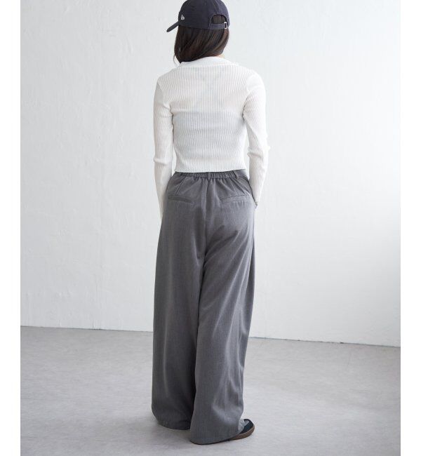 VENCE share style「ダブルジップショートリブニット」|ニット・セーター|