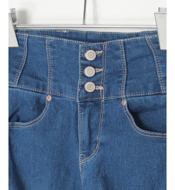 VENCE share style「ハイウエストダメージスキニーデニム」|デニム|