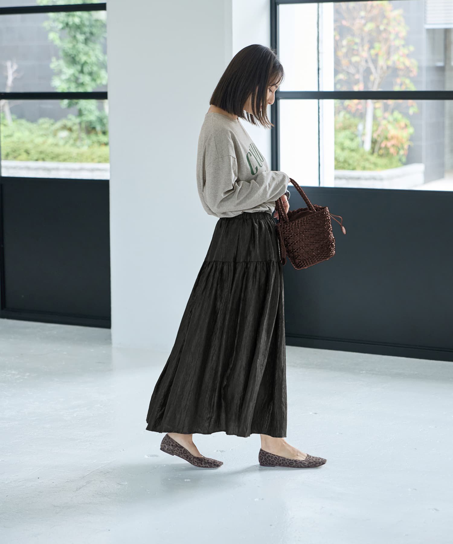 STYLE DELI「シャイニー切替ギャザースカート」|スカート|