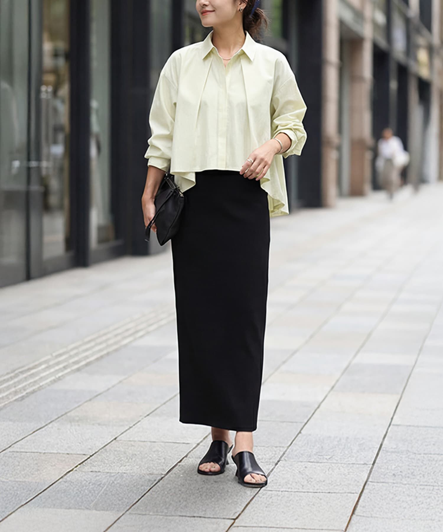 STYLE DELI「【selection】ストライプ柄立体タックショートシャツ」|シャツ・ブラウス|