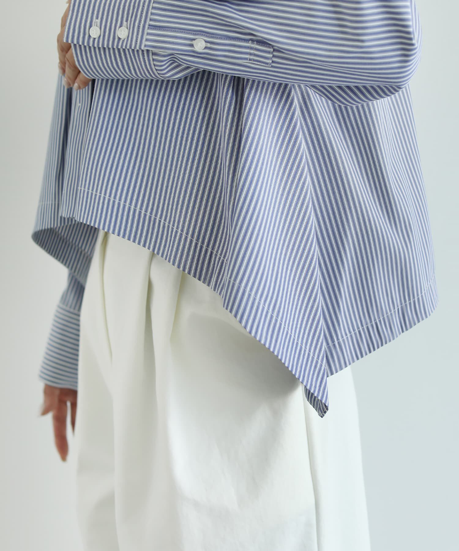 STYLE DELI「【selection】ストライプ柄立体タックショートシャツ」|シャツ・ブラウス|