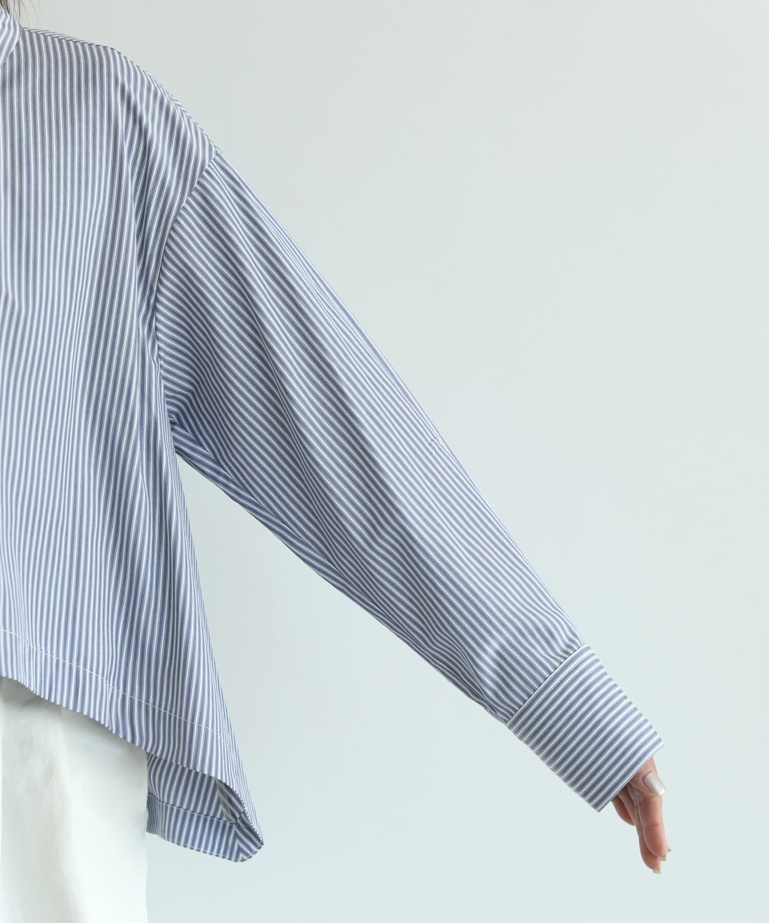 STYLE DELI「【selection】ストライプ柄立体タックショートシャツ」|シャツ・ブラウス|