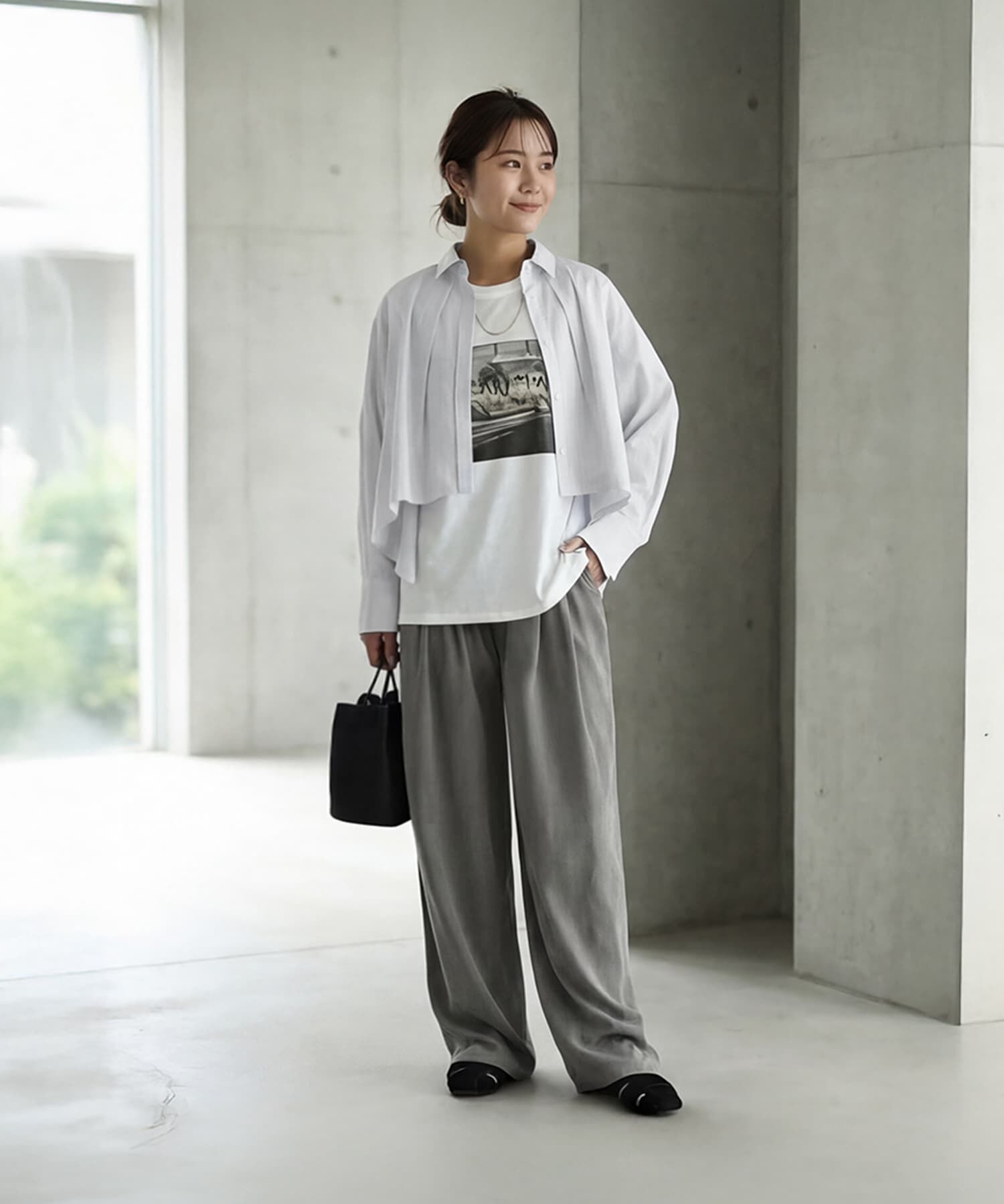 STYLE DELI「【selection】ストライプ柄立体タックショートシャツ」|シャツ・ブラウス|