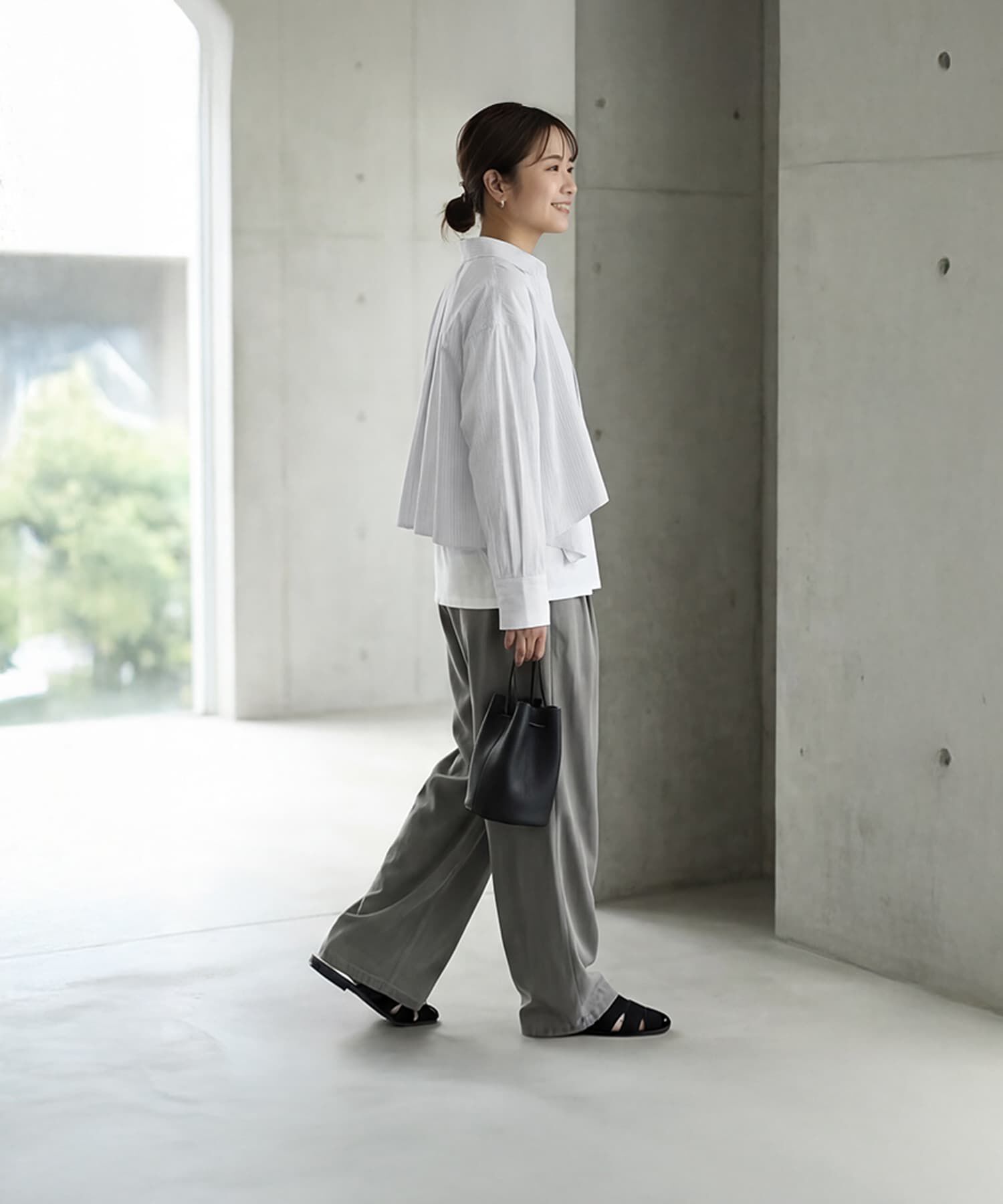 STYLE DELI「【selection】ストライプ柄立体タックショートシャツ」|シャツ・ブラウス|