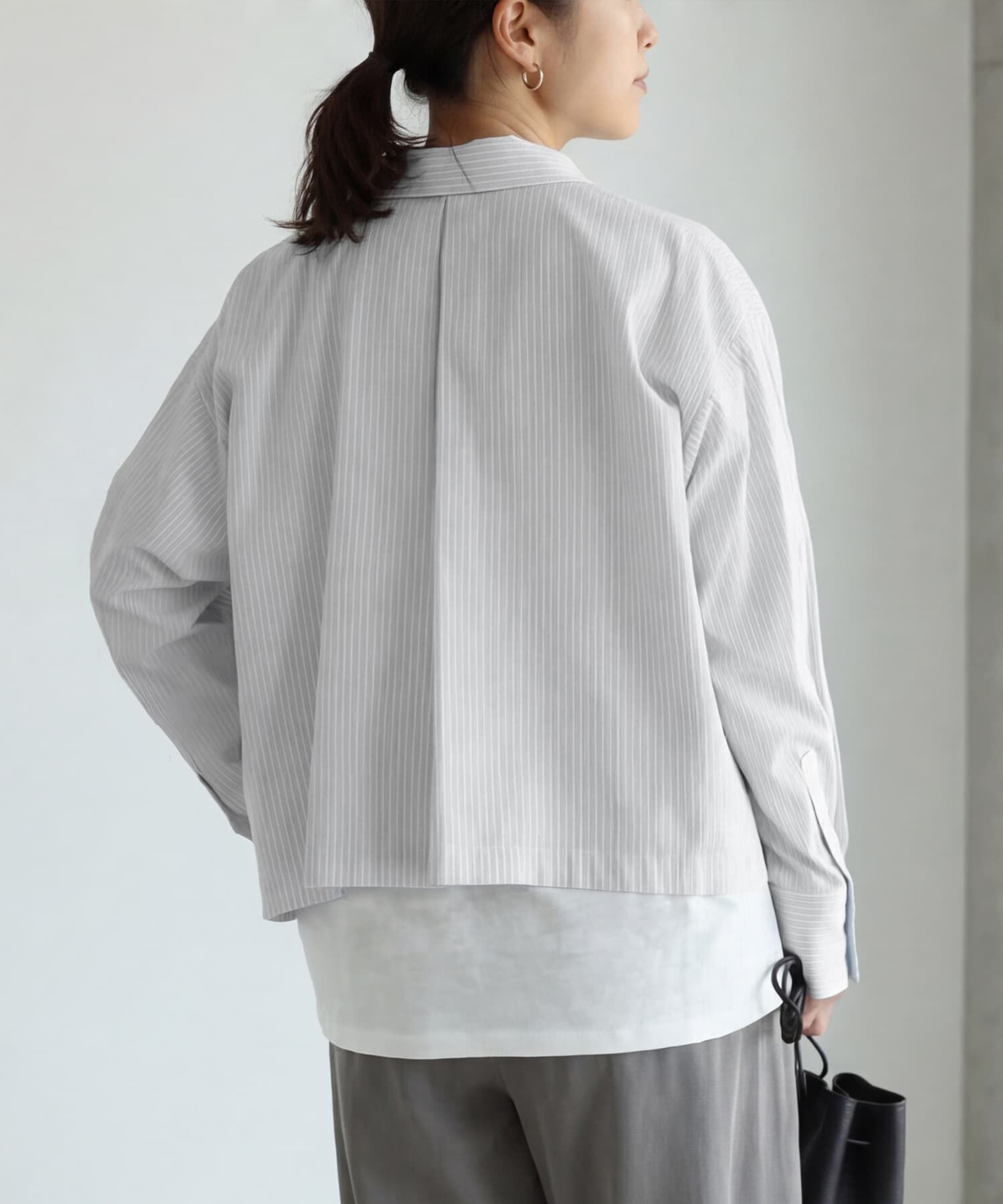 STYLE DELI「【selection】ストライプ柄立体タックショートシャツ」|シャツ・ブラウス|