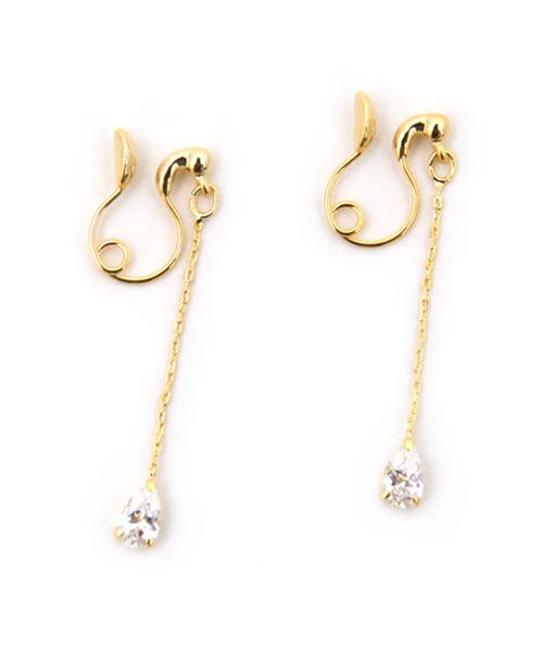 colleca la「ループフィット・小粒ストーンのチェーンイヤリング」|イヤリング|