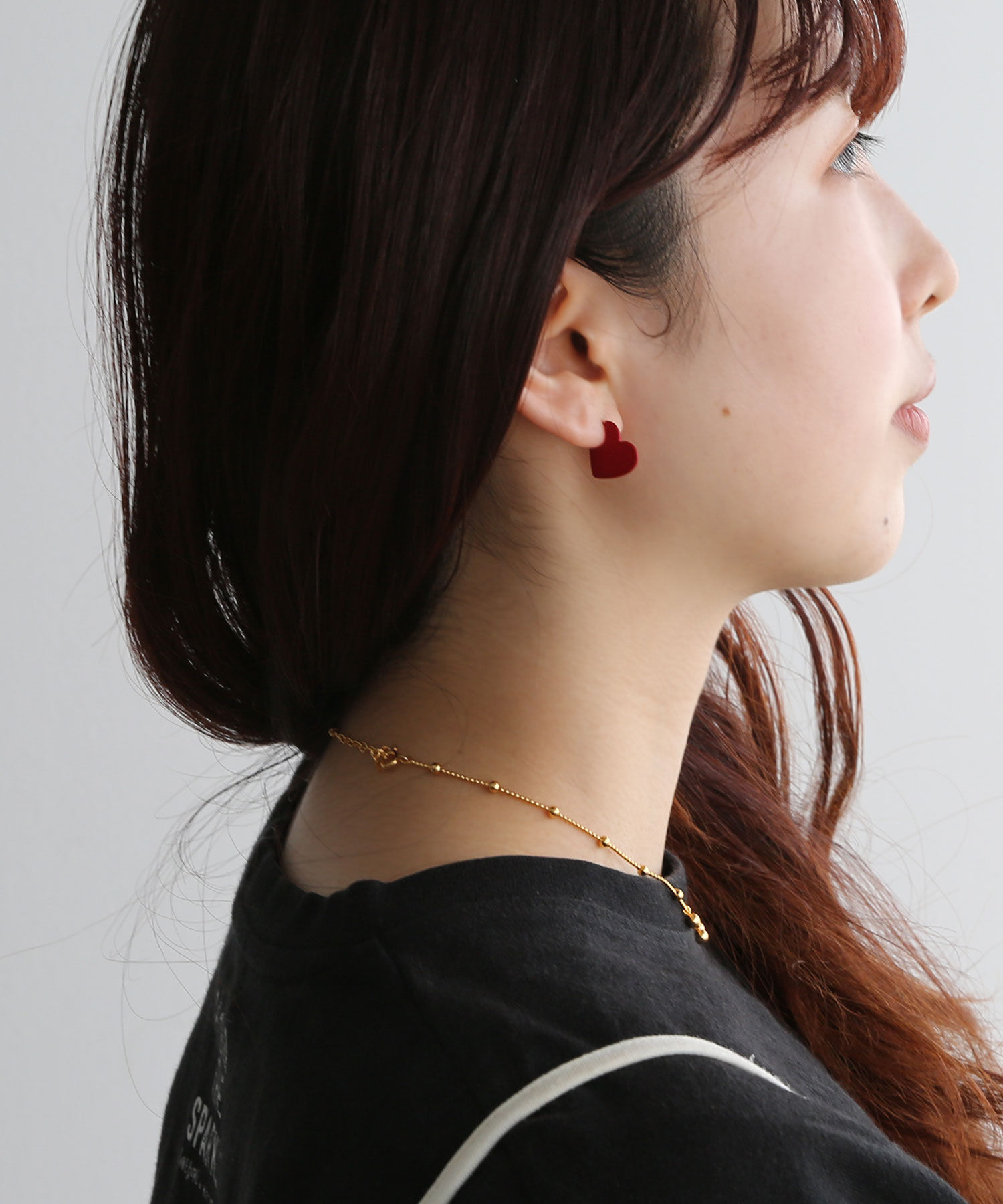  「ハートプレートピアス」|ピアス|