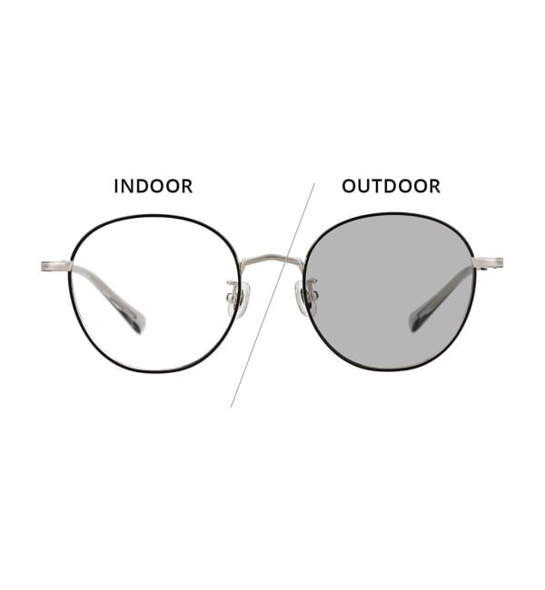  「ボストン型 サングラス | 調光 紫外線で色が変わる 紫外線対策 UVカット 丸型 メタル TREND SUNGLASSES」|サングラス|ブラック系その他