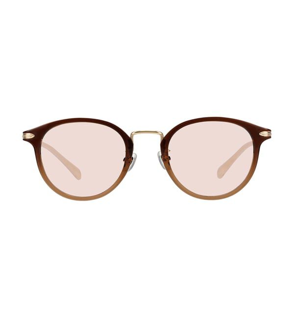  「ボストン型 サングラス | カラーレンズ コンビネーションフレーム 紫外線対策 UVカット TREND SUNGLASSES」|サングラス|濃ブラウン1