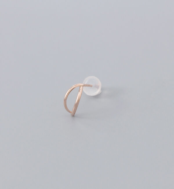 Phoebe「【K10】ダブルハーフフープピアス　ローズゴールド/BOX付き」|ピアス|