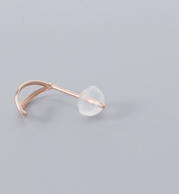 Phoebe「【K10】ダブルハーフフープピアス　ローズゴールド/BOX付き」|ピアス|