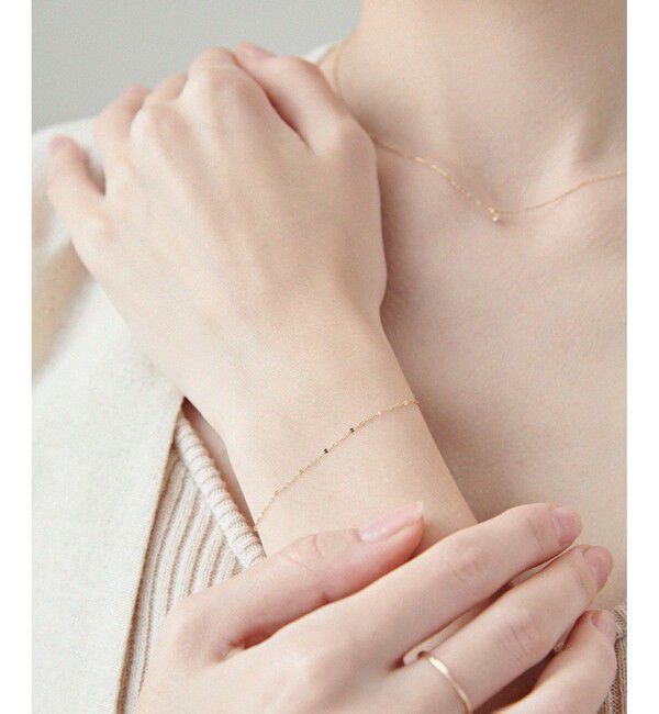 ete「[レイヤード] K10YG チェーン ステーション ブレスレット」|ブレスレット・バングル|