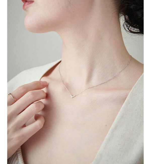 ete「[レイヤード] K10WG ダイヤモンド ネックレス」|ネックレス|