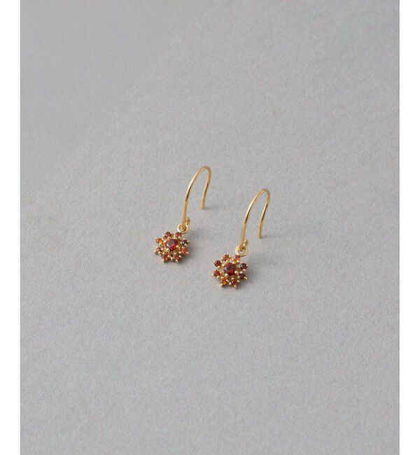 ete「[ガーネット] K10YG ポム ピアス」|ピアス|