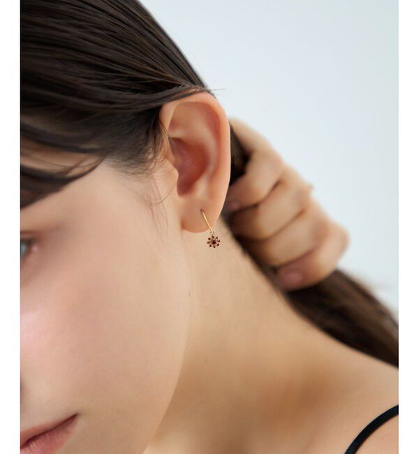 ete「[ガーネット] K10YG ポム ピアス」|ピアス|