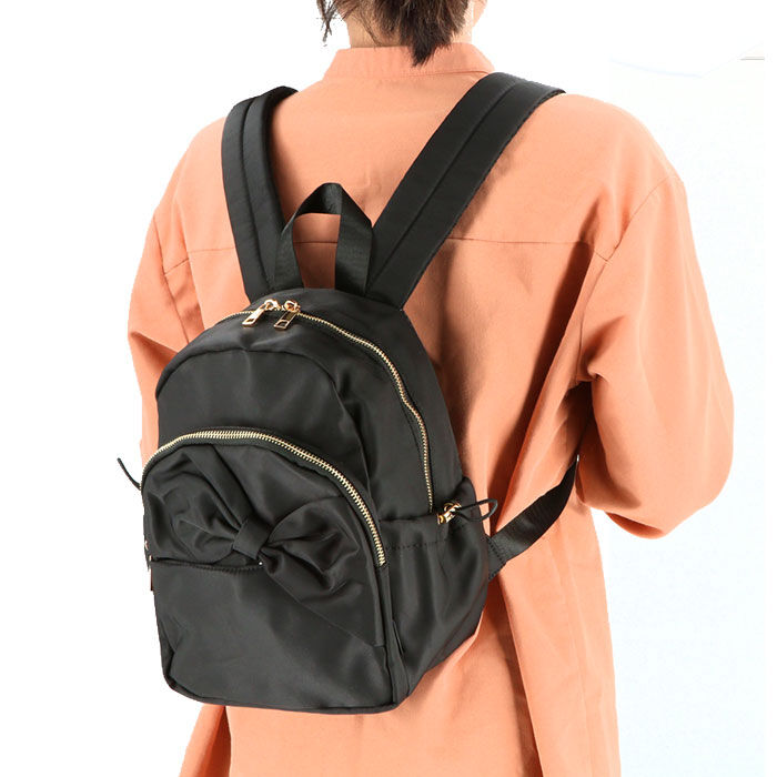 BACKYARD FAMILY「リュック 小さめ レディース 軽量 通販 ミニ リボン リボン柄 リュックサック ナップザック」|リュック|