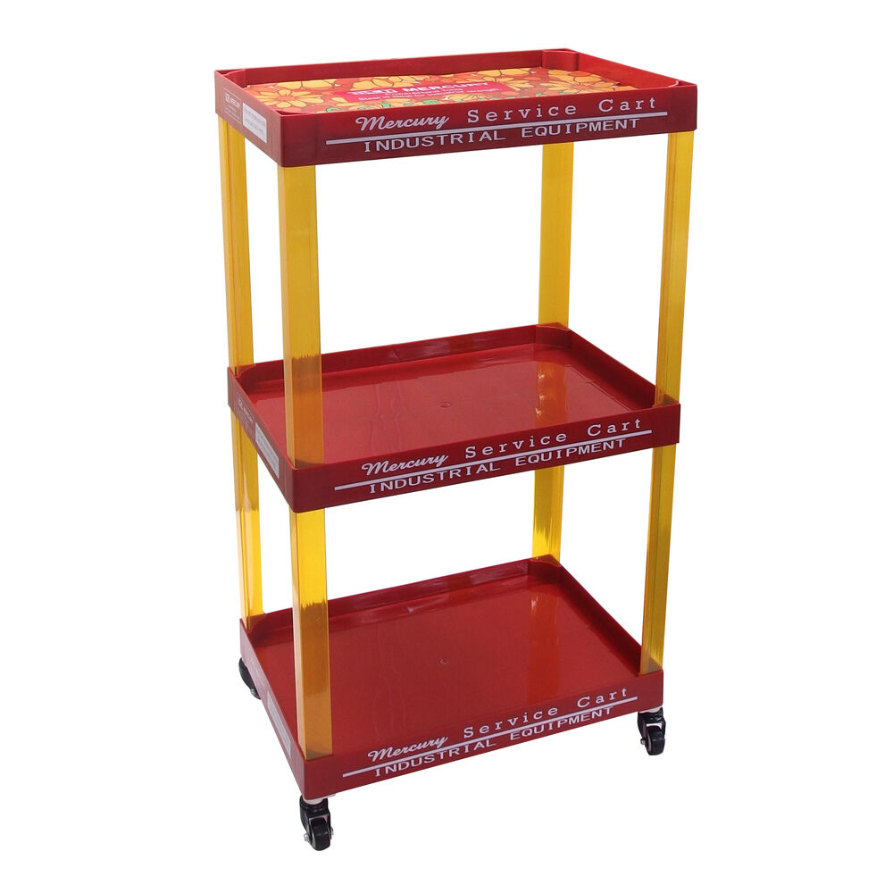 MERCURY「MERCURY マーキュリー トローリー 通販 ワゴン 三段 ワゴン車 キャスター付き」|その他|レッド1