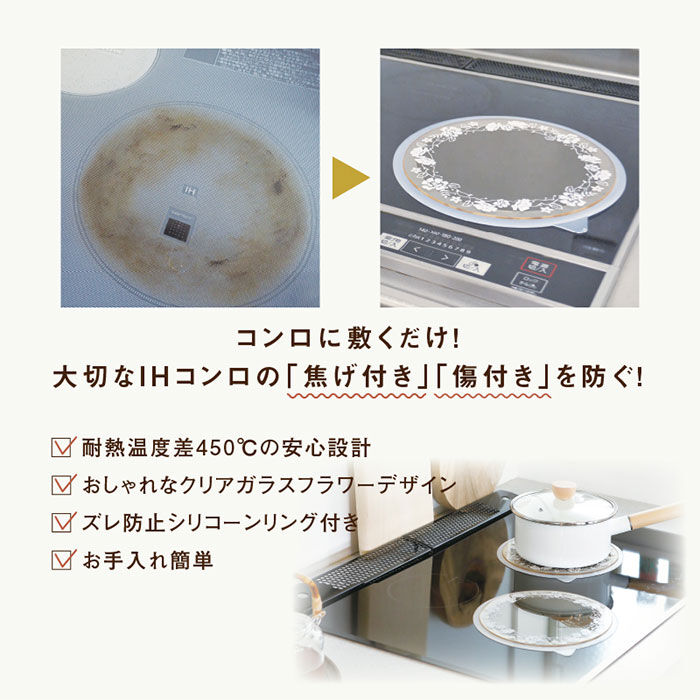 BACKYARD FAMILY「IH ガラス マット 通販 IHマット コンロ IHガラスマット コンロマット 22cm」|その他|