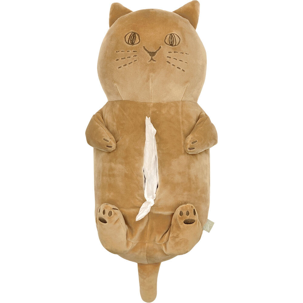 BACKYARD FAMILY「ティッシュカバー 猫 好評 ねこ ネコ にゃふにゃふ ティッシュケース ボックスティッシュケース」|その他|ブラウン1