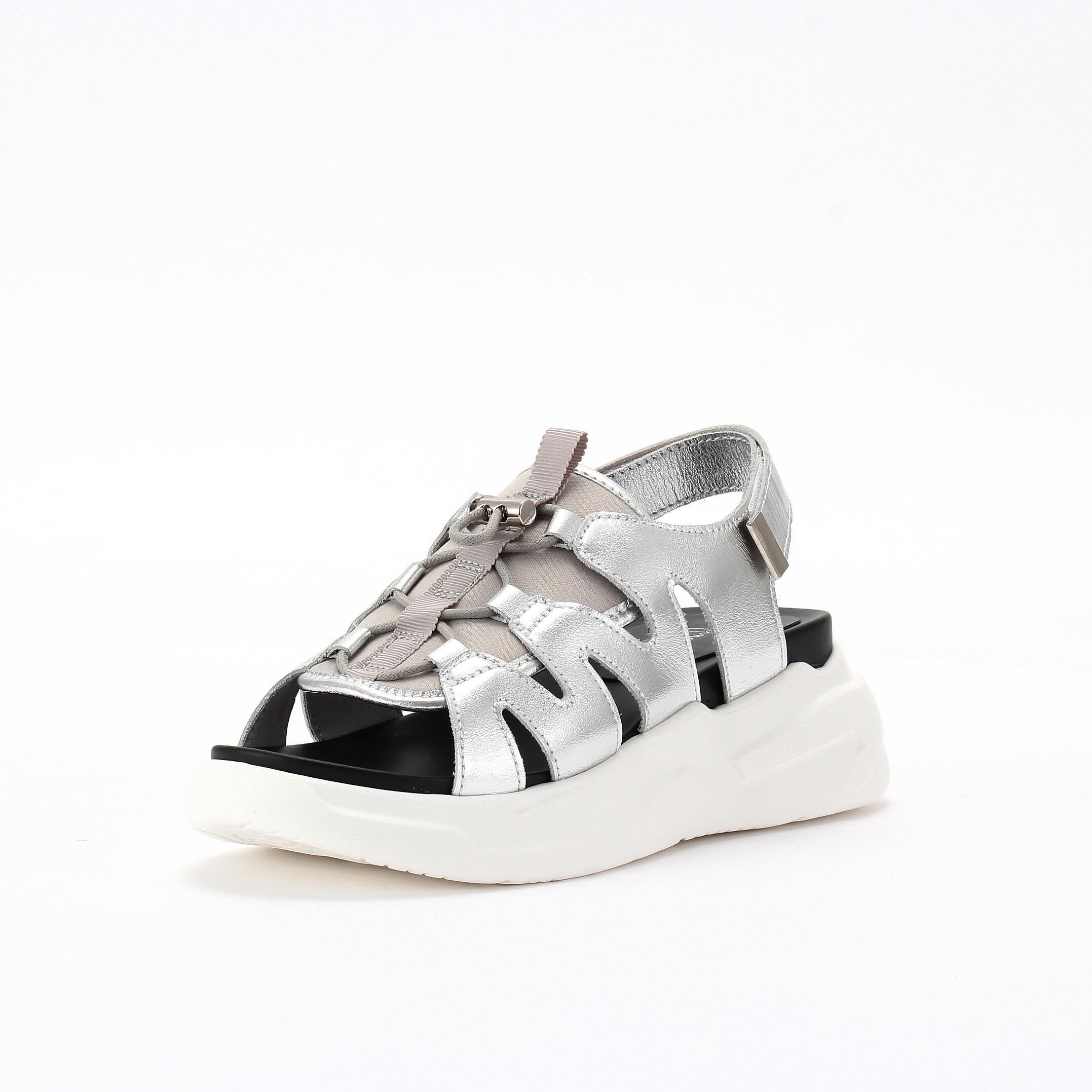  「【本革】厚底カバーサンダル」|サンダル|シルバー