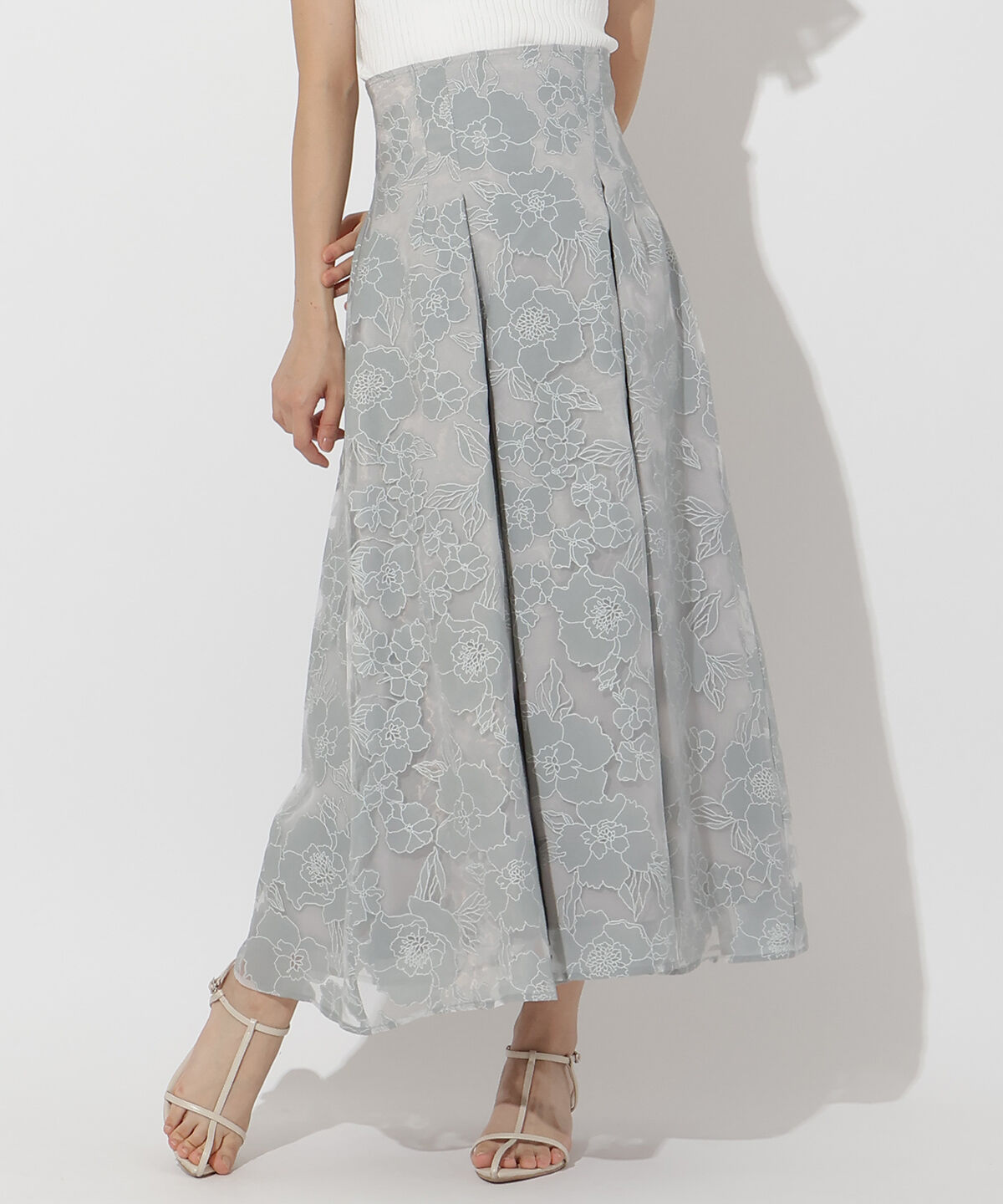 アンドクチュール「オパールフラワーフレアスカート」|フレア|