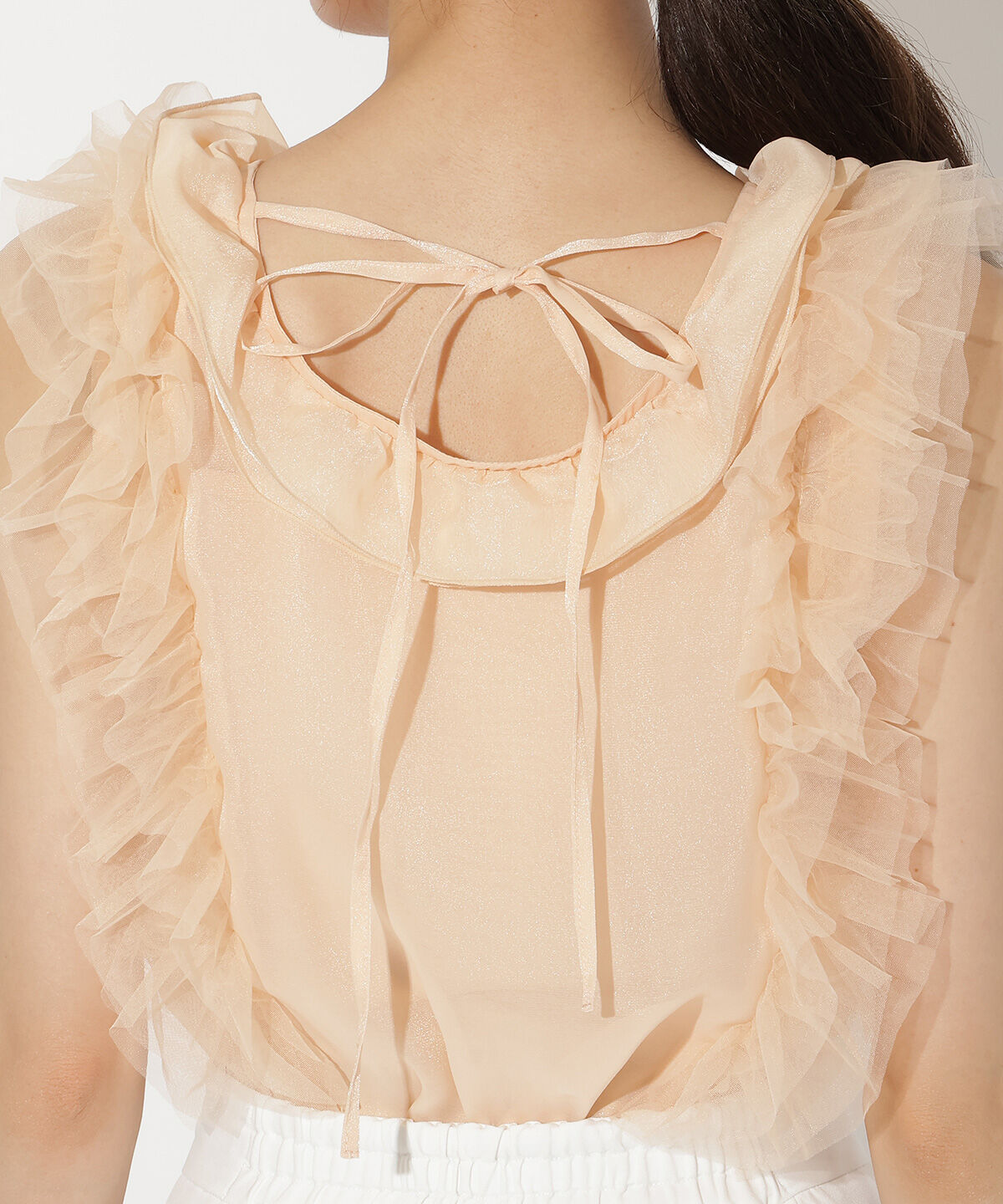 アンドクチュール「オーガンジー&チュールブラウス」|シャツ・ブラウス|