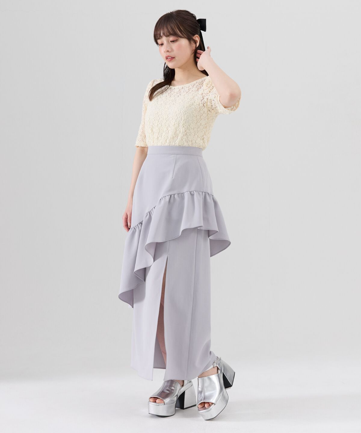 REDYAZEL「アシメフリルスカート」|フレア|
