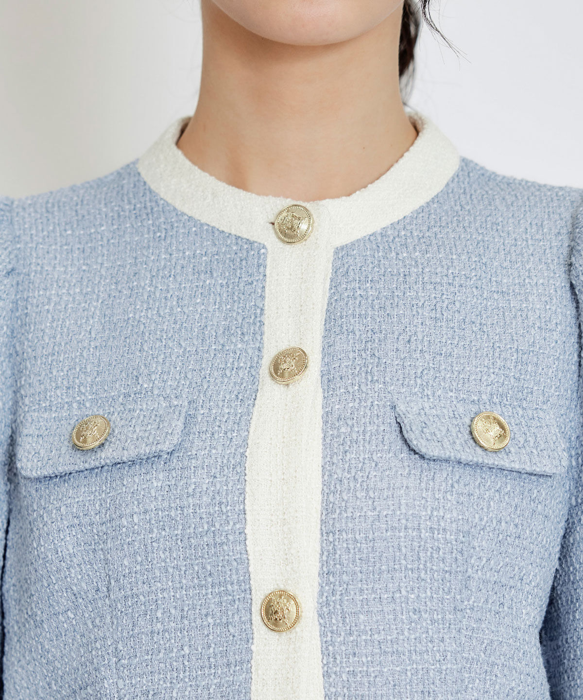 REDYAZEL「スプリングツイードノーカラージャケット」|ノーカラージャケット|